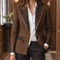 Blazer Herringbone Polyester Fitted with Paisley Peak Lapels