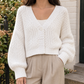 Cropped Chunky Wool-Blend Cardigan