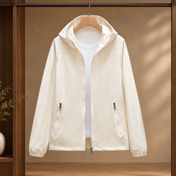 Hooded Jacket Polyester with Full Zip and Two Zipped Pockets