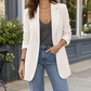 Blazer Polyester Tailored Longline with Notched Lapels