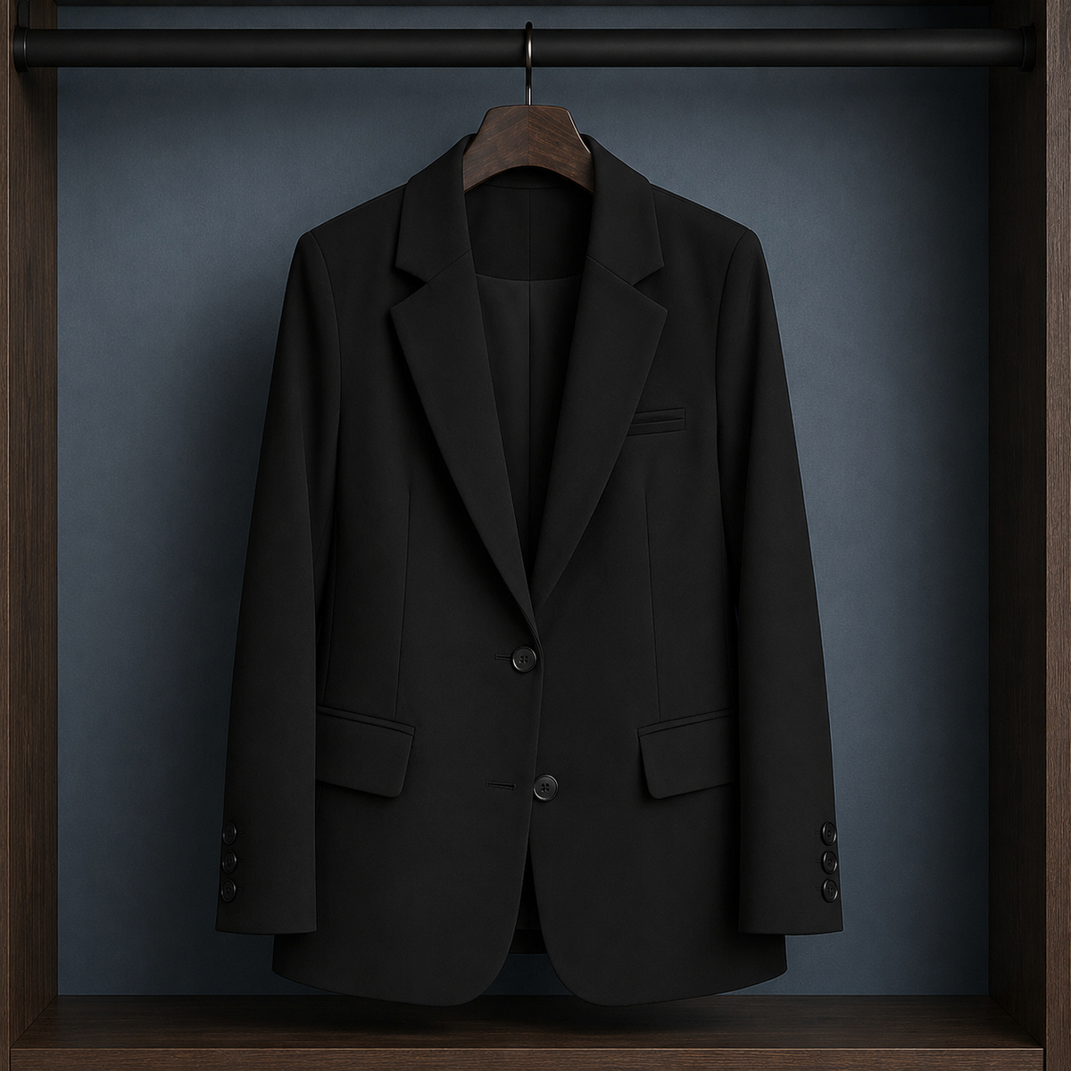 Blazer Polyester Tailored with Two-Button Front and Three Pockets