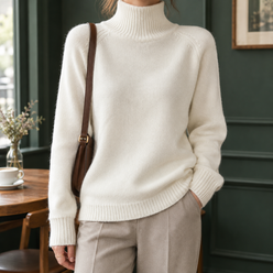 Ribbed Roll Neck Jumper with Tall Collar