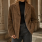 Jacket Faux Suede Relaxed Tailored with Broad Notched Lapels