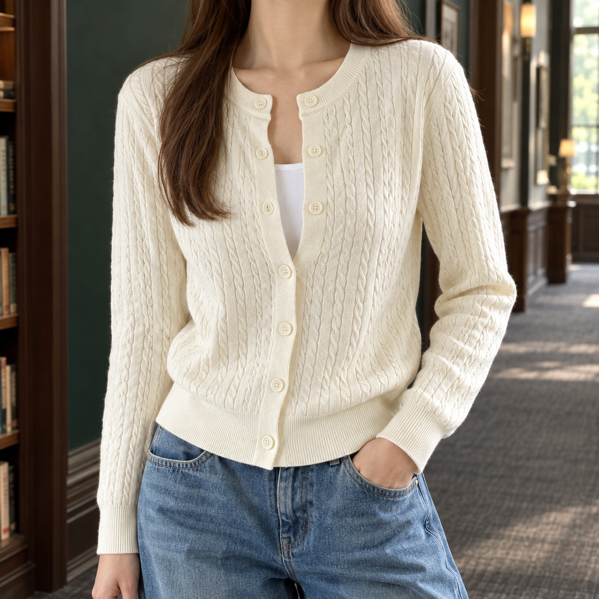 Vertical Cable Cardigan