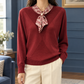 Scarf Neck Jumper with Patterned Tie
