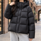 Puffer Jacket Duck Down Relaxed Hip-Length with Adjustable Hood