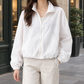 Zip Jacket Polyester Relaxed Short with Drawcord Hem