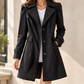 Overcoat Polyester Single-Breasted Fitted Mid-Length with Button Tabs