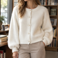 Fuzzy Knit Pearl Button Cardigan