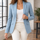 Blazer Polyester Single-Button with Notched Lapels and Shaped Waist