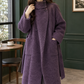 Coat Wool Blend Cashmere-Feel Longline with Asymmetric Stand Collar