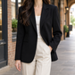Blazer Polyester Regular Tailored with Notched Lapel and Button Cuffs