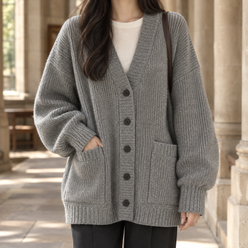 Oversized Ribbed Cardigan