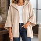 Cotton-Blend Hooded Cardigan with Easy Drape