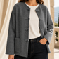 Jacket Wool Blend Collarless with Frog Closures and Patch Pockets