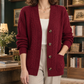 Wool-Blend Cable Knit Cardigan