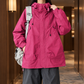 Hooded Jacket Cotton Blend Relaxed Mid-Length with Concealed Zip