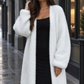 Fuzzy Knit Open-Front Cardigan