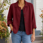 Blazer Polyester Relaxed with Open Notched Collar and Five Buttons