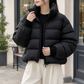 Puffer Jacket Duck Down Quilted with Sculpted Stand Collar and Zip