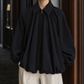 Batwing Jacket Polyester Relaxed with Point Collar and Zip Front