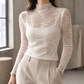 Floral Lace Mock Neck Top