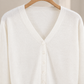 Smooth V-Neck Cardigan with Clean Shape