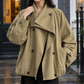 Jacket Cotton Blend Double-Breasted Oversized with Asymmetric Flap