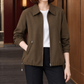 Zip Jacket Polyester with Pointed Collar, Drawcord Hem and Hip Pockets