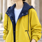 Jacket Polyester Colourblock Hooded with Snap Front and Drawcord Hem