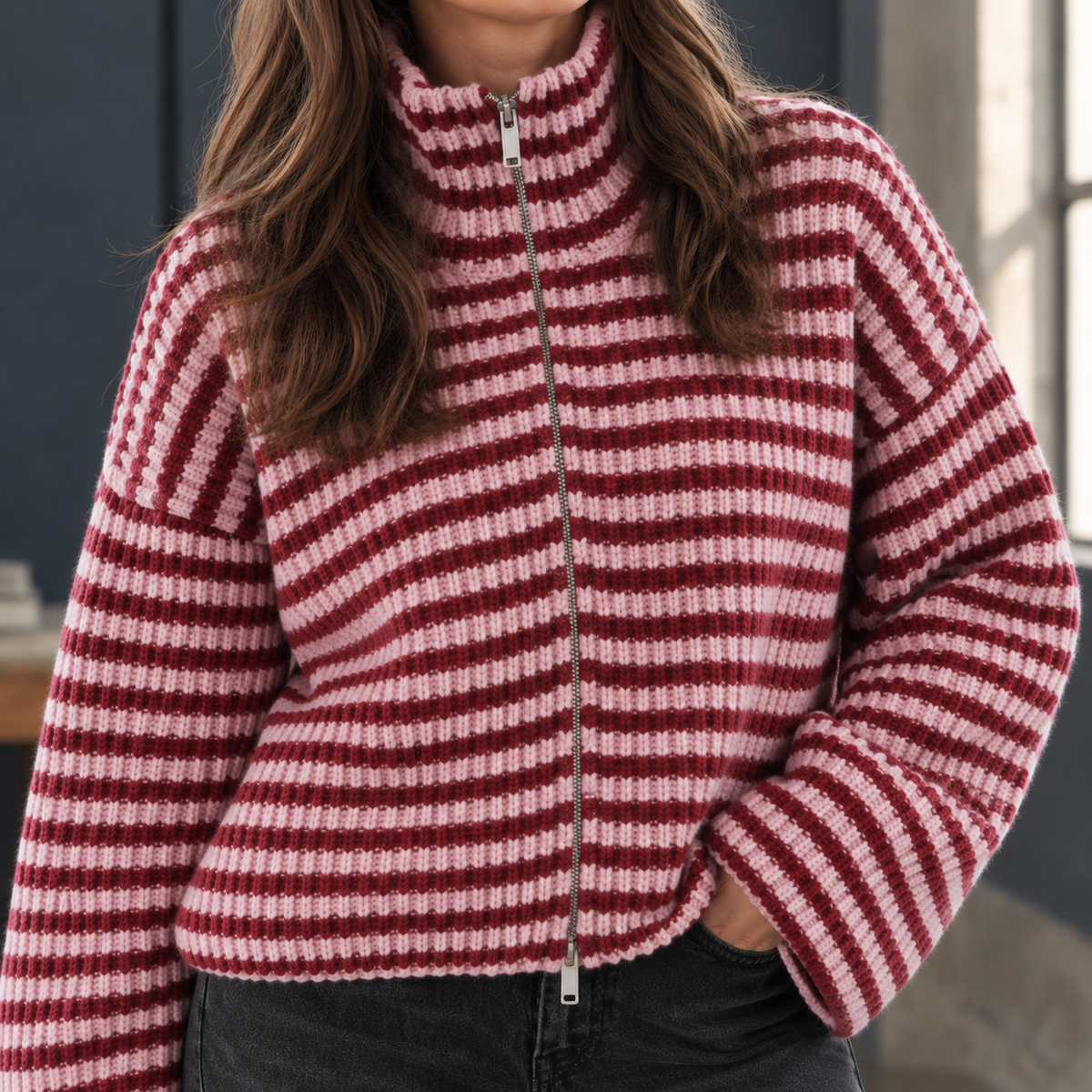 Wool-Blend Ribbed Jumper