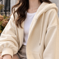 Relaxed Zip Hoodie with Dropped Shoulders