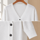 Cotton-Blend Button Cardigan with Deep V-Neck