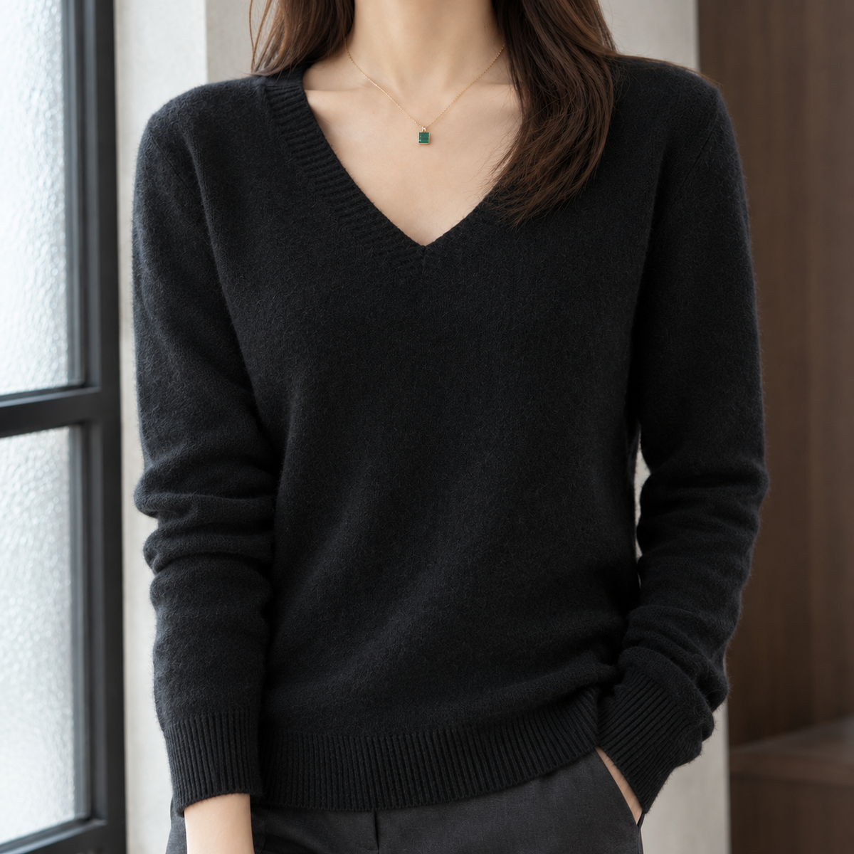 Soft Knit Relaxed V-Neck Jumper