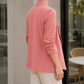 Blazer Polyester Draped Collarless with Open Front, Gathered Sleeves