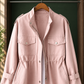 Utility Jacket Polyester Relaxed with Drawstring Waist, Zip-Snap Front