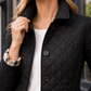 Quilted Jacket Polyester Diamond-Quilted with Checked Turn-Back Cuffs