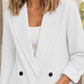 Blazer Polyester Relaxed Longline Double-Breasted with Broad Lapels