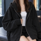 Oversized Fleece Cocoon Zip Hoodie