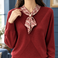 Scarf Neck Jumper with Patterned Tie