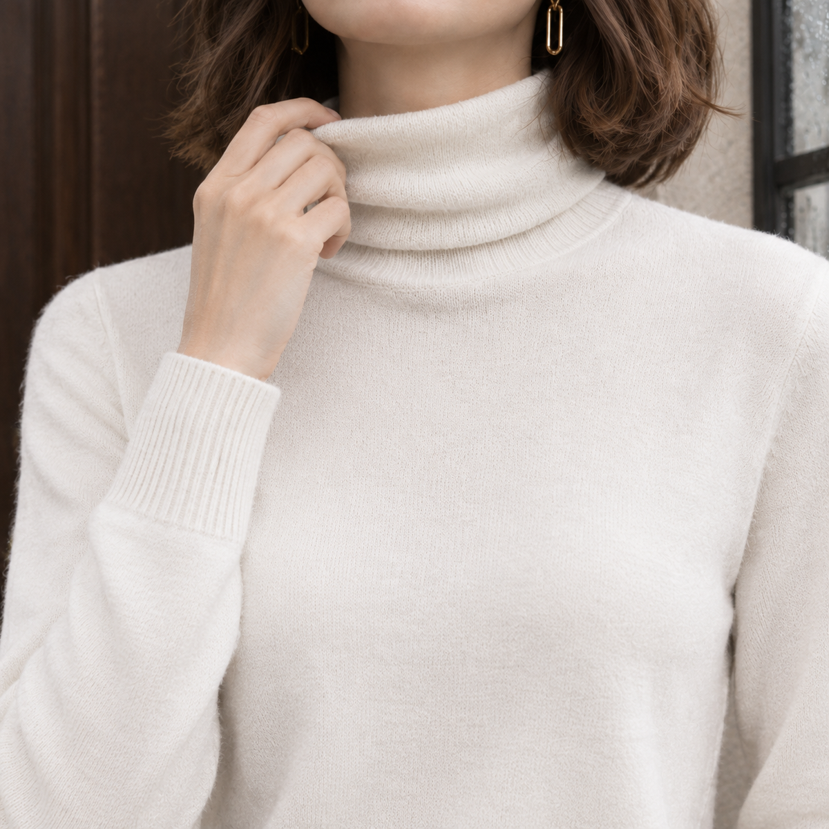 Wool-Blend Roll Neck Jumper
