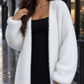 Fuzzy Knit Open-Front Cardigan