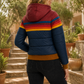Quilted Colourblock Jacket Polyester with Hood and Zipped Pockets