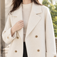 Jacket Wool Double-Breasted Cropped Relaxed with Buttoned Cuff Straps