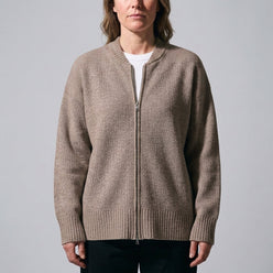 Zip-Up Knitted Cardigan