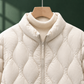 Quilted Jacket Duck Down Filled with Wave Quilting and Full Zip