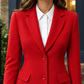 Blazer Polyester Shaped Tailored with Two Buttons and Flap Pockets