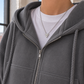 Cropped Fleece-Lined Zip Hoodie