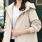 Hooded Jacket Polyester Relaxed Mid-Length with Full Zip and Drawcord