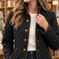 Quilted Jacket Polyester Diamond Quilting with Contrast Trim